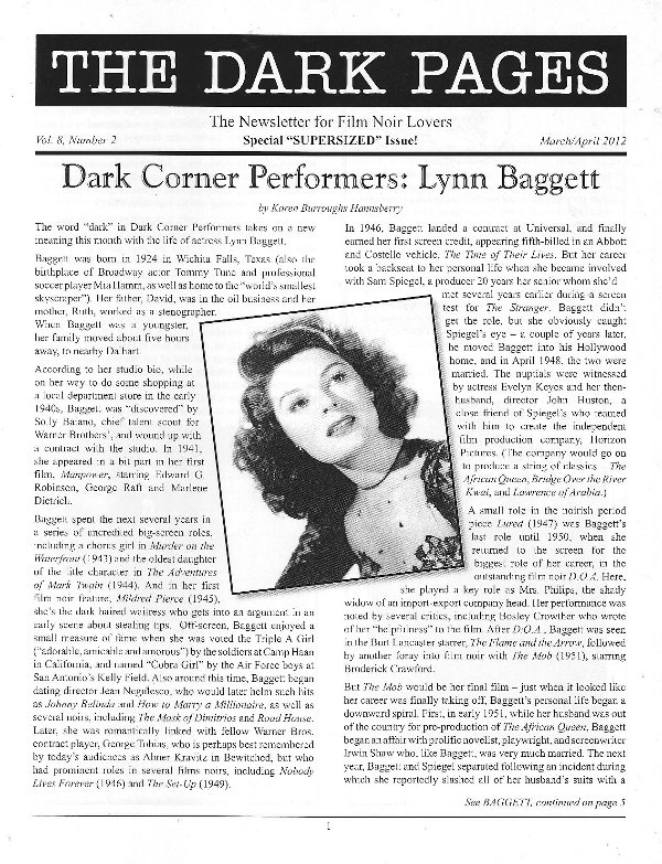 DARK PAGES | THE magazine side cover Issue 40  Vol 8 #2 March/April 2012