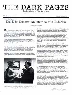 DARK PAGES | THE magazine side cover Issue 17  Vol 4 # 1 January/February 2008