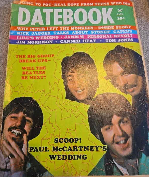 DATEBOOK magazine side cover  July 1969