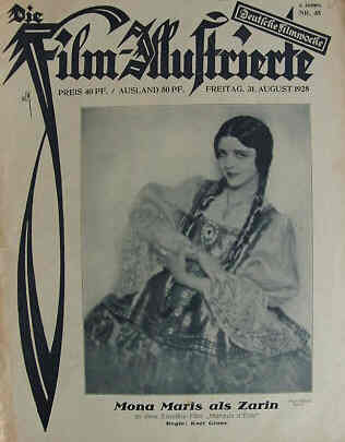 FILM-ILLUSTRIERTE | DIE magazine side cover Issue 35 31 August 1928