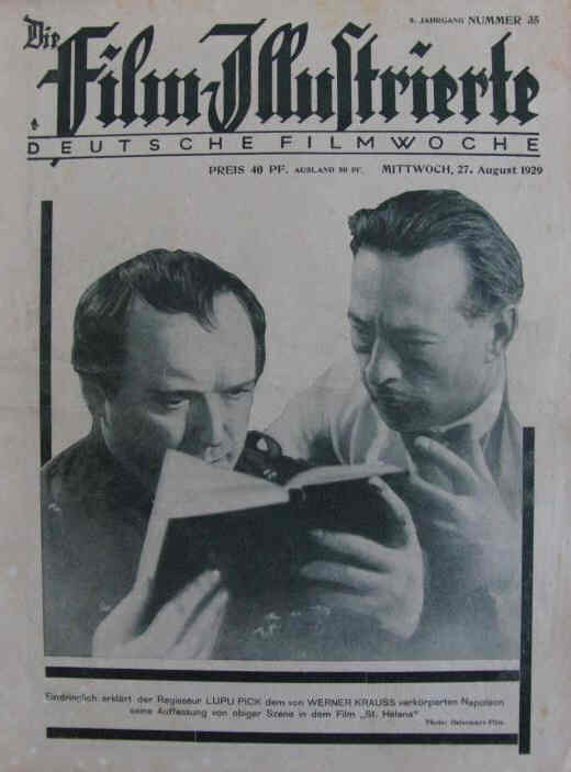 FILM-ILLUSTRIERTE | DIE magazine side cover Issue 35 27 August 1929