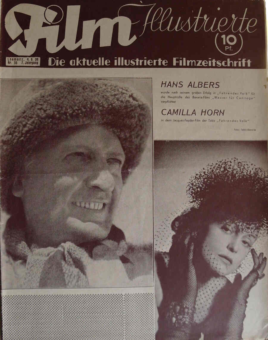 FILM ILLUSTRIERTE (1929-43) magazine side cover Issue 35 4 September 1938