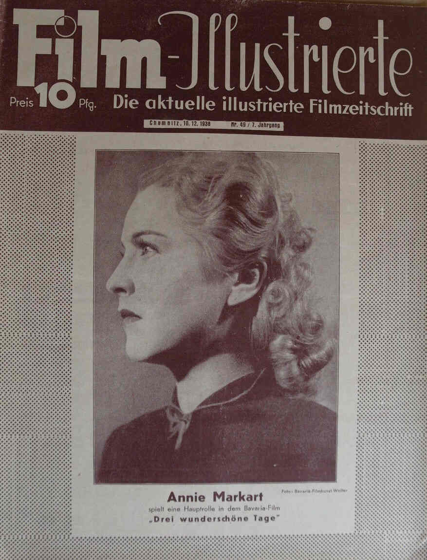 FILM ILLUSTRIERTE (1929-43) magazine side cover Issue 49 10 December 1938
