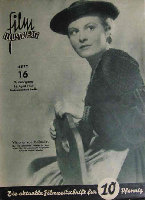 FILM ILLUSTRIERTE (1929-43) magazine side cover Issue 16 14 April 1940