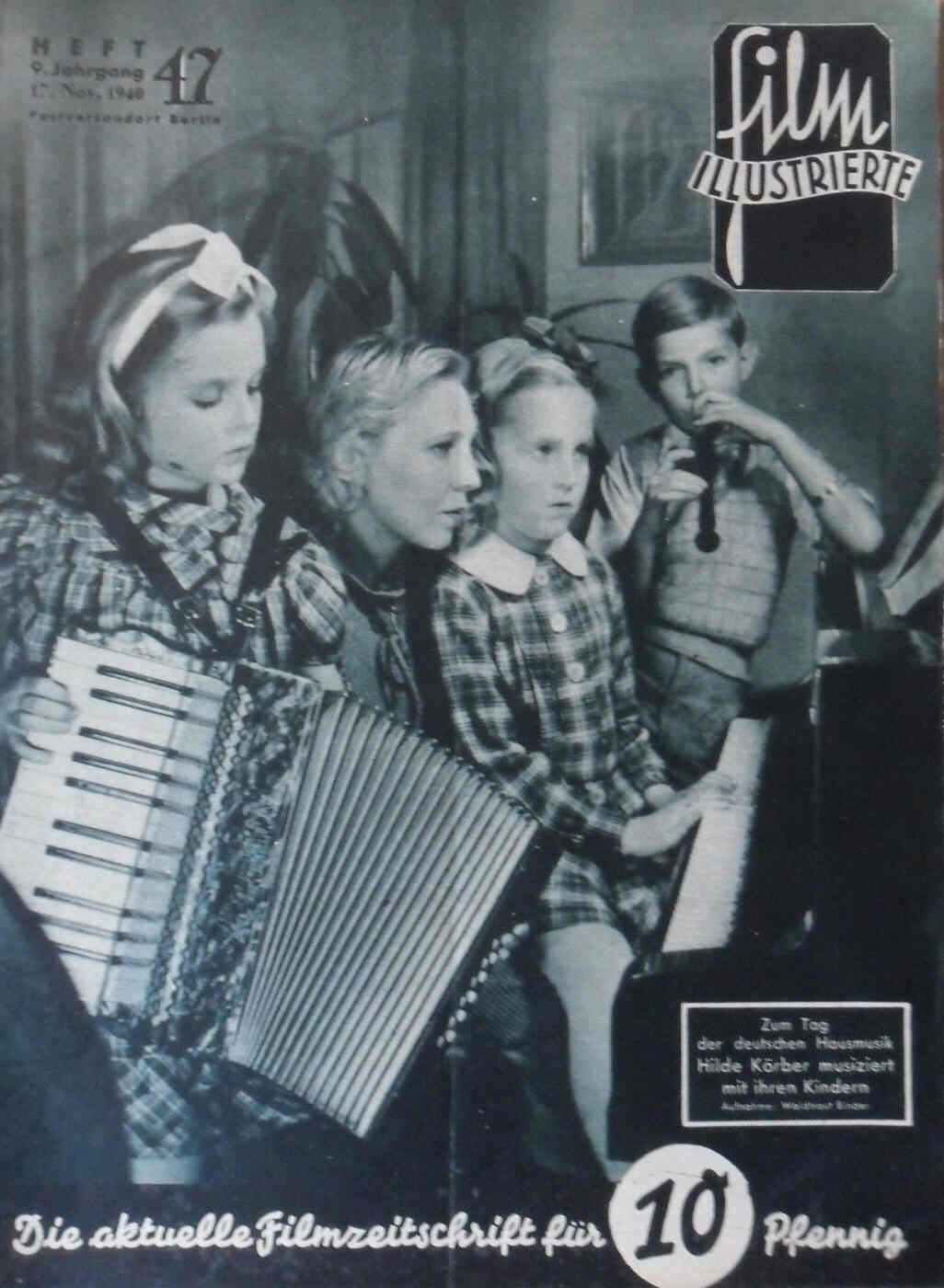 FILM ILLUSTRIERTE (1929-43) magazine side cover Issue 47 17 November 1940