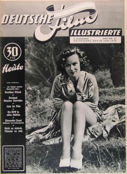 DEUTSCHE FILM ILLUSTRIERTE magazine side cover Issue 25 20 June 1950