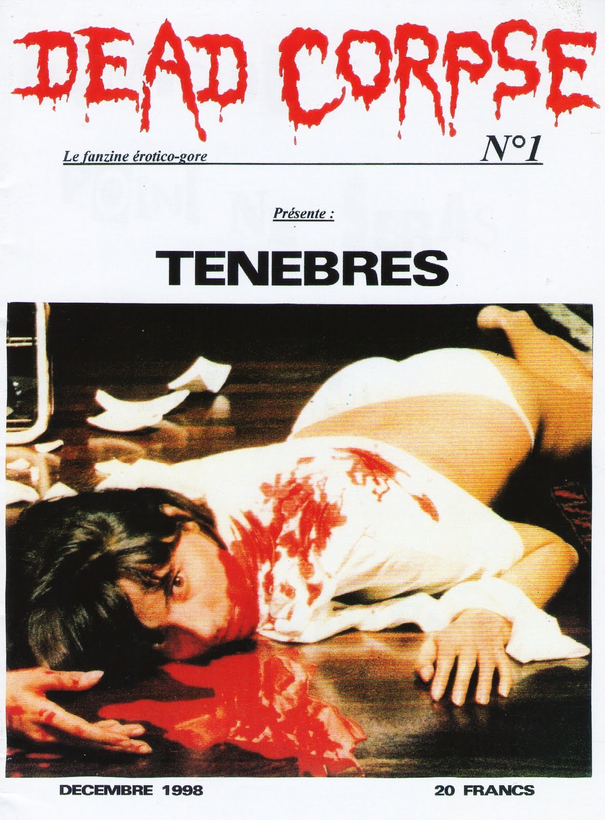 DEAD CORPSE magazine side cover Issue 1  December 1998