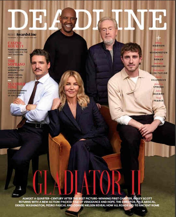 DEADLINE HOLLYWOOD magazine side cover 14 November 2024