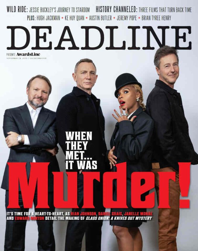 DEADLINE HOLLYWOOD magazine side cover 23 November 2022