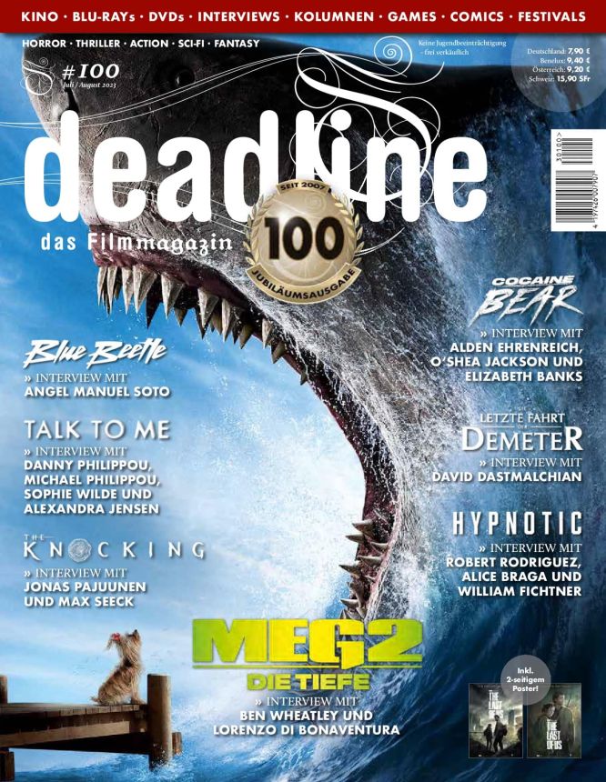 DEADLINE magazine side cover Issue 100  July/August 2023