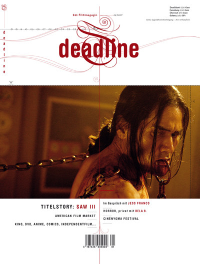 DEADLINE magazine side cover Issue 1 January/February 2007