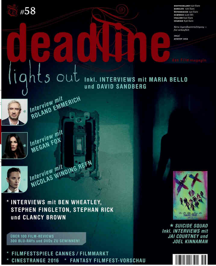 DEADLINE magazine side cover Issue 58 July/August 2016