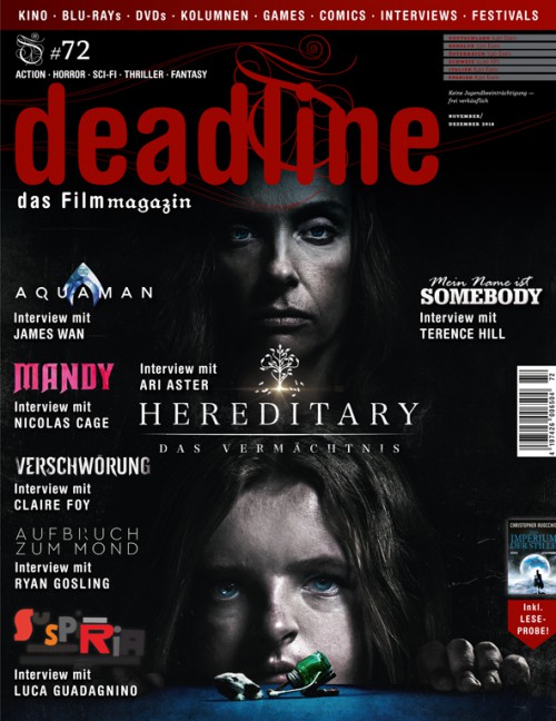 DEADLINE magazine side cover Issue 72  November/December 2018