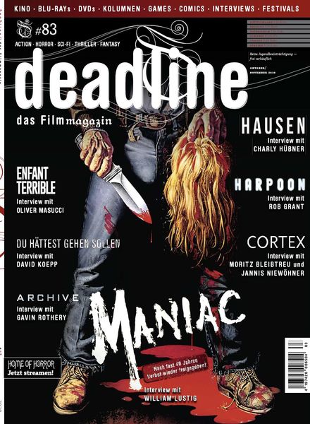 DEADLINE magazine side cover Issue 83  September/October 2020