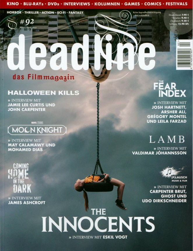 DEADLINE magazine side cover Issue 92  March/April 2022