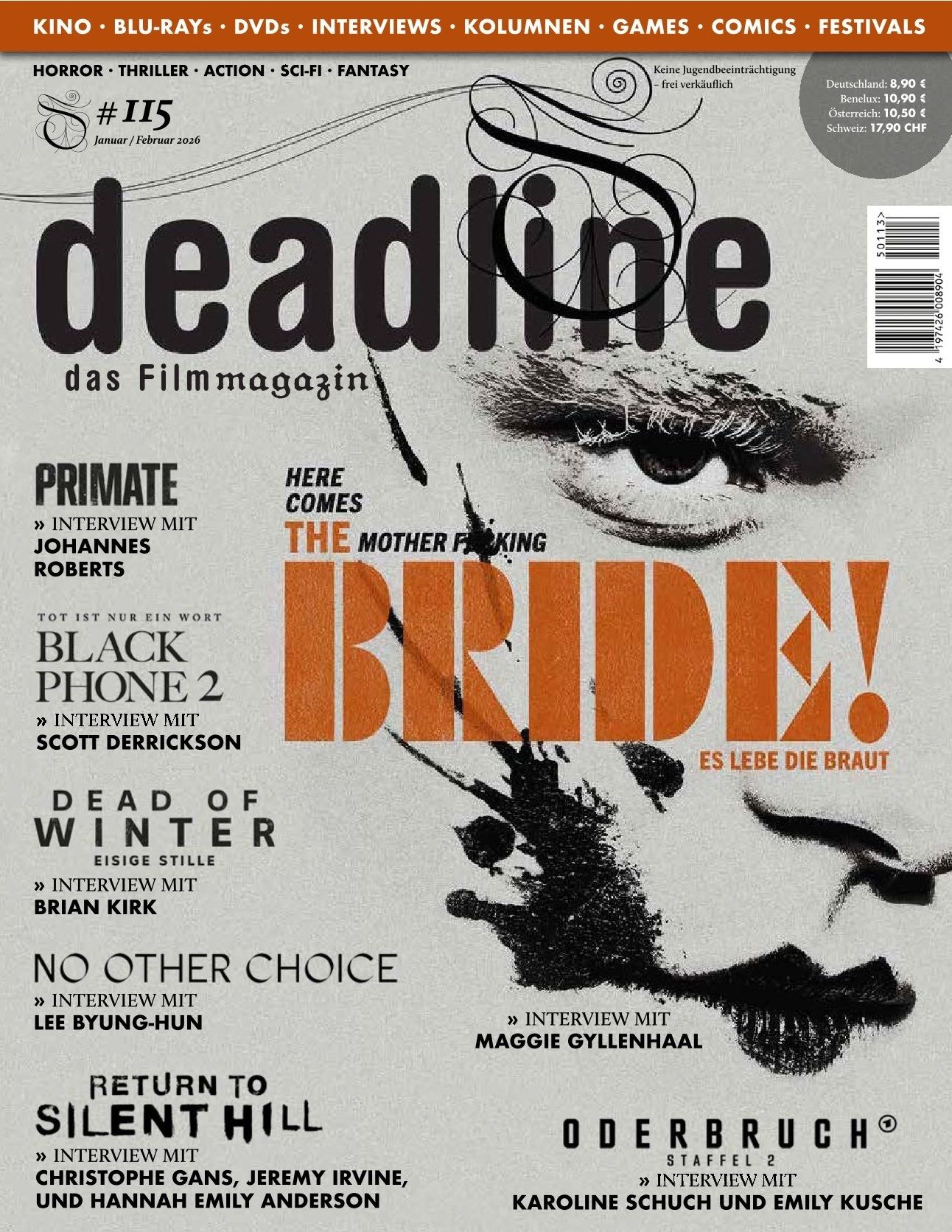 DEADLINE magazine side cover Issue 115  January/February 2026