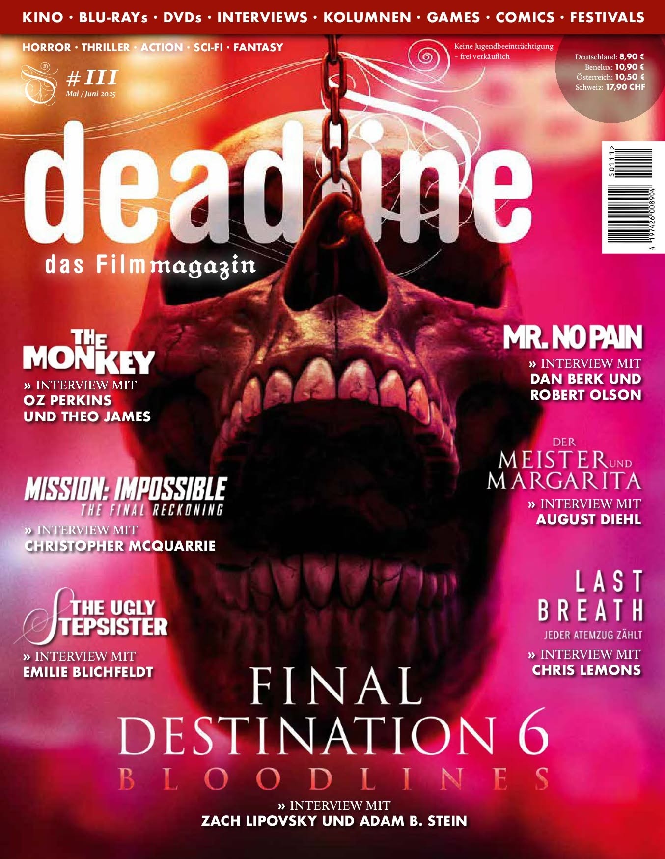 DEADLINE magazine side cover Issue 111  May/June 2025