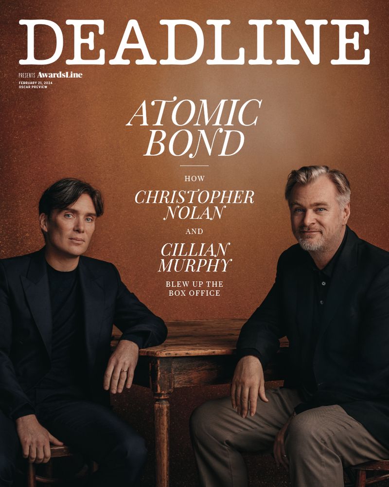 DEADLINE HOLLYWOOD magazine side cover 21 February 2024