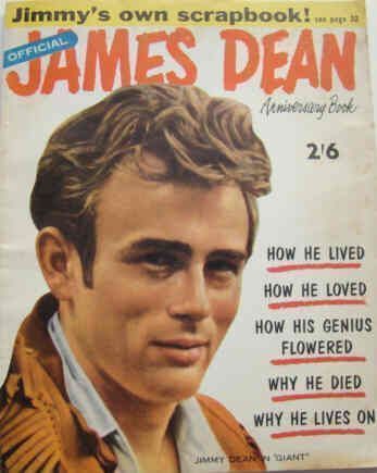 OFFICIAL JAMES DEAN ANNIVERSARY BOOK magazine side cover  1956