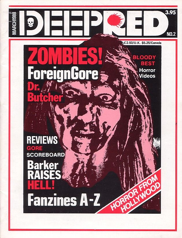 DEEP RED magazine side cover Issue 2 March 1988