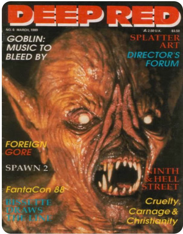 DEEP RED magazine side cover Issue 6 March 1989