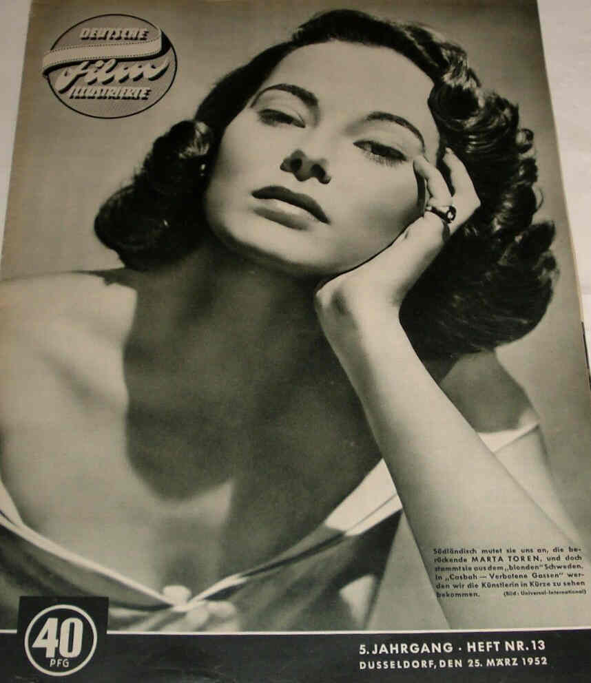 DEUTSCHE FILM ILLUSTRIERTE magazine side cover Issue 13 25 March 1952