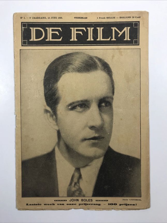 DE FILM magazine side cover Issue 1 15 June 1930