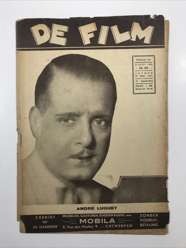 DE FILM magazine side cover Issue 29 27 December 1931