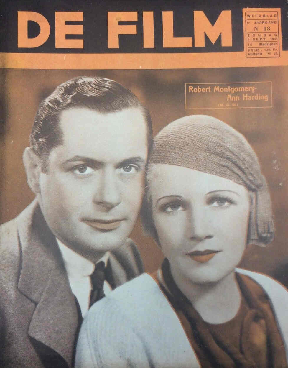 DE FILM magazine side cover 1 September 1935