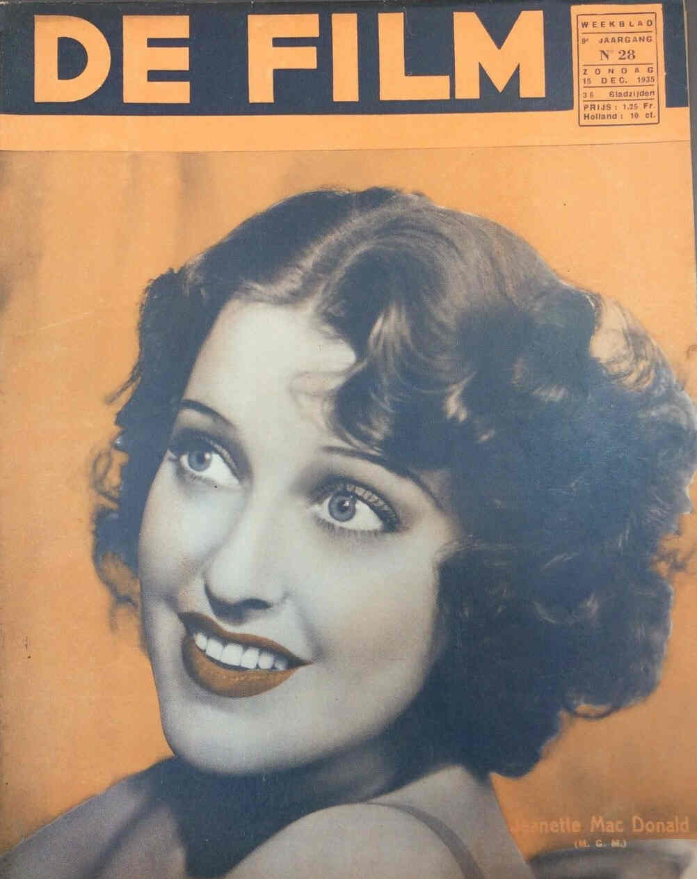 DE FILM magazine side cover 15 December 1935