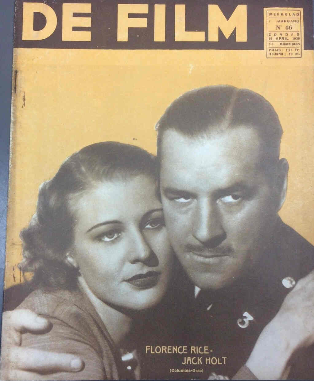 DE FILM magazine side cover 19 April 1936