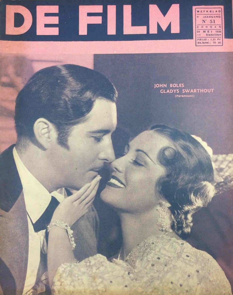 DE FILM magazine side cover 24 May 1936