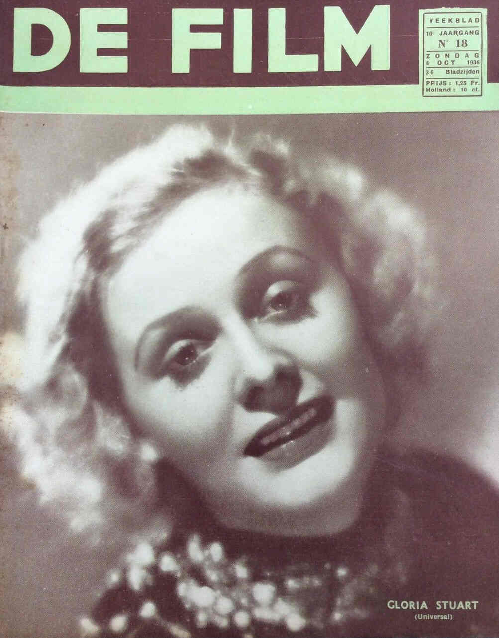 DE FILM magazine side cover 4 October 1936