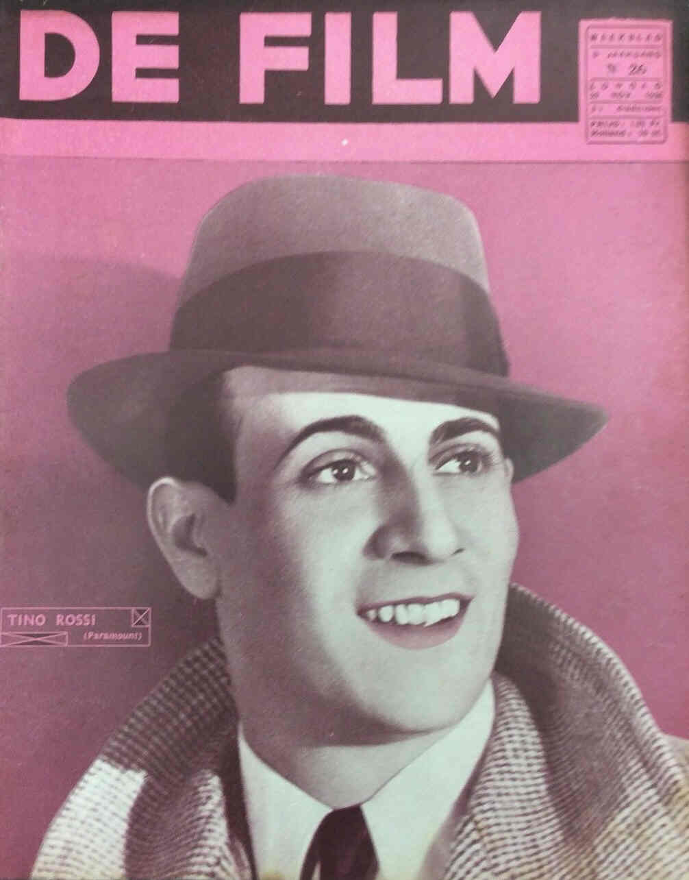 DE FILM magazine side cover 29 November 1936