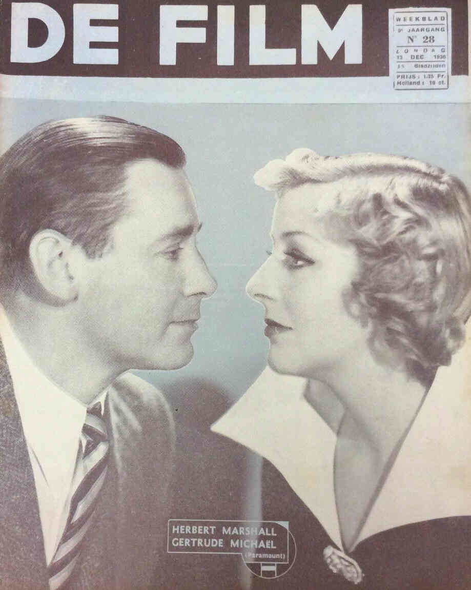 DE FILM magazine side cover 13 December 1936