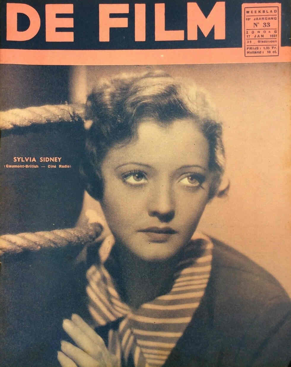 DE FILM magazine side cover 17 January 1937