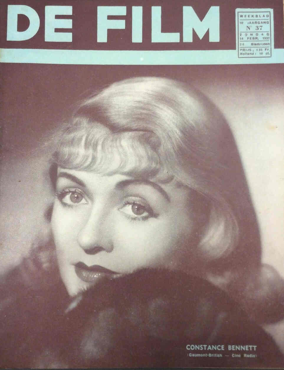 DE FILM magazine side cover 14 February 1937