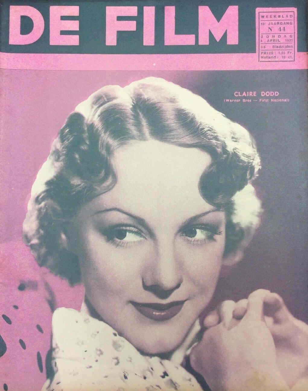DE FILM magazine side cover 4 April 1937