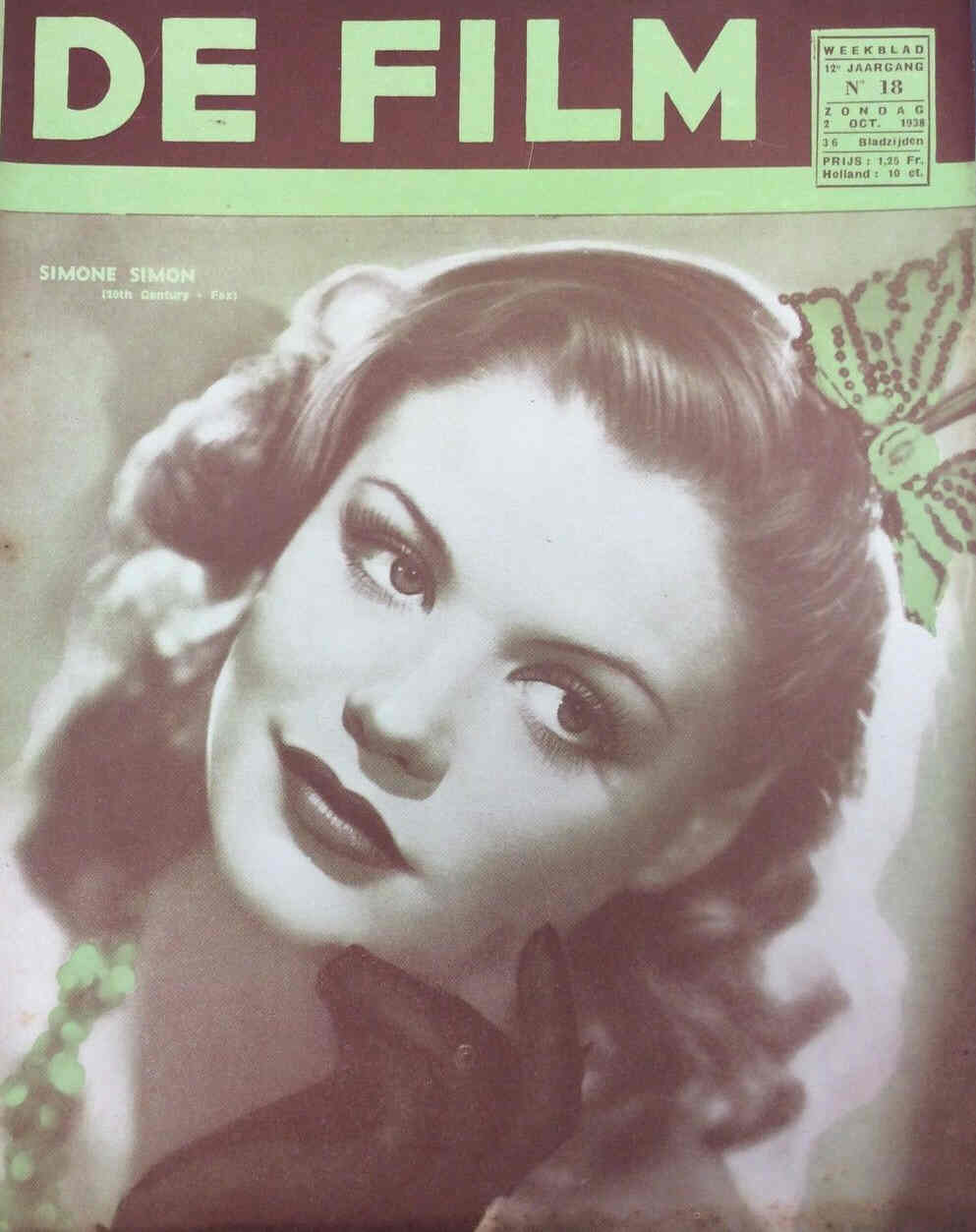 DE FILM magazine side cover 2 October 1938