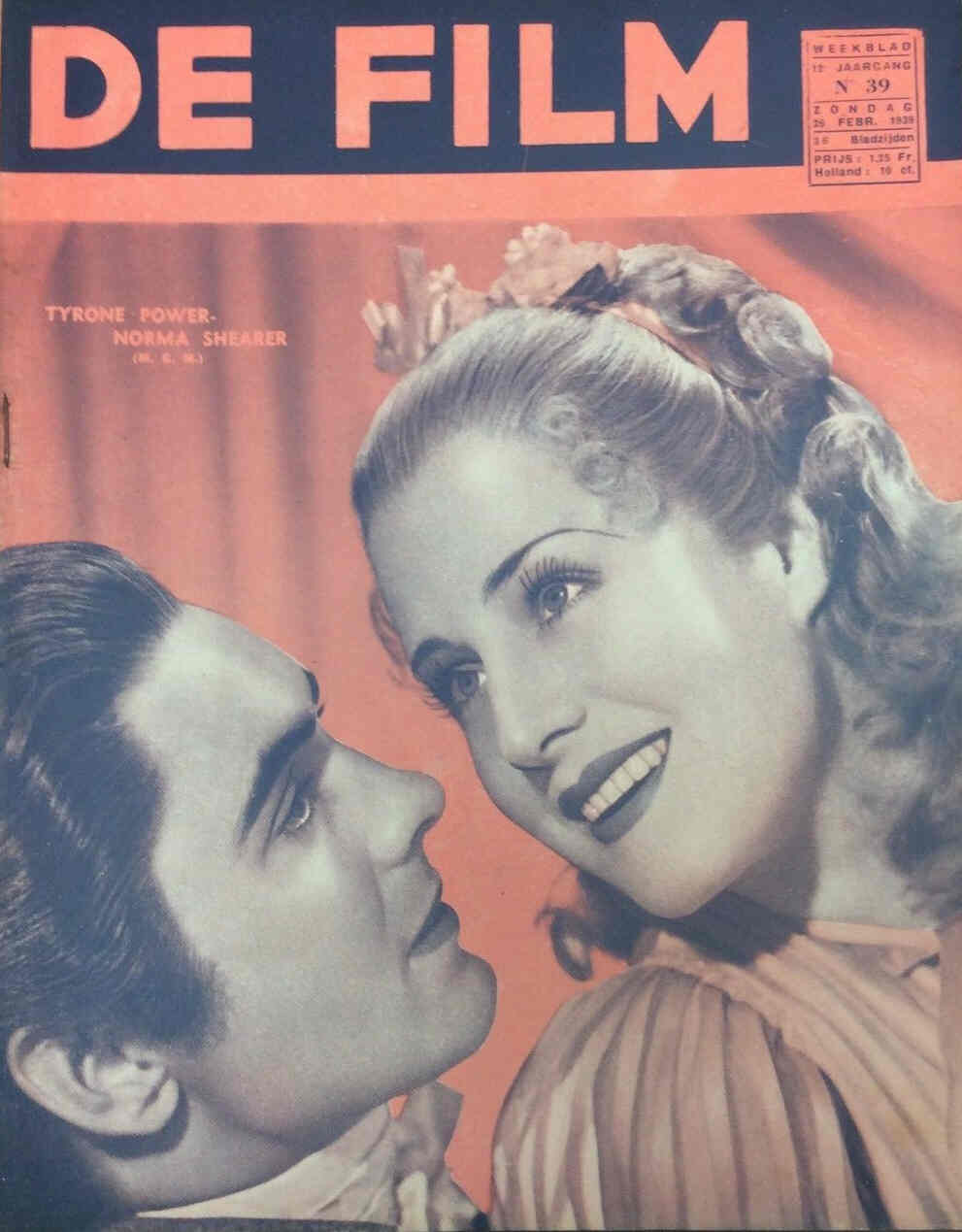 DE FILM magazine side cover 26 February 1939