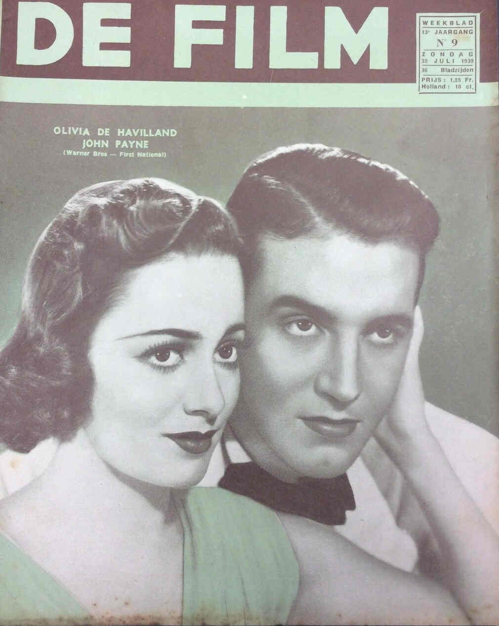 DE FILM magazine side cover 30 July 1939