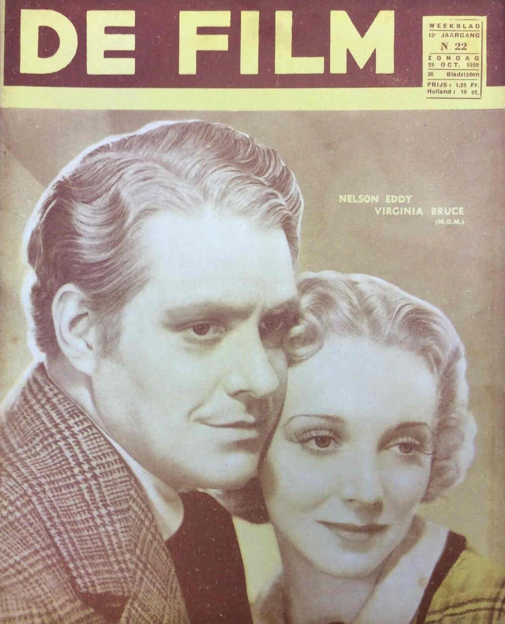 DE FILM magazine side cover 29 October 1939