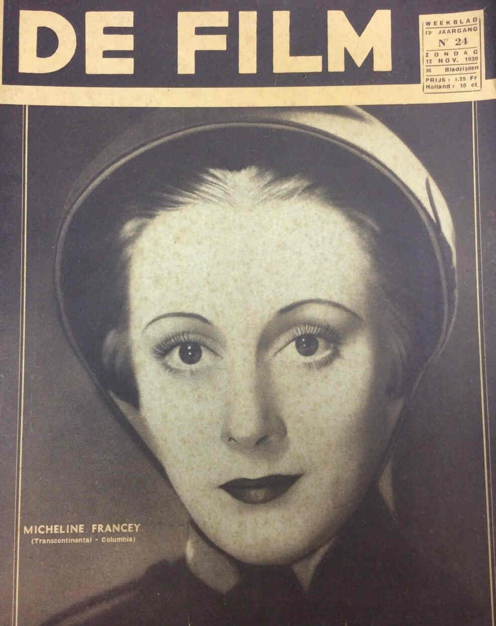 DE FILM magazine side cover 12 November 1939