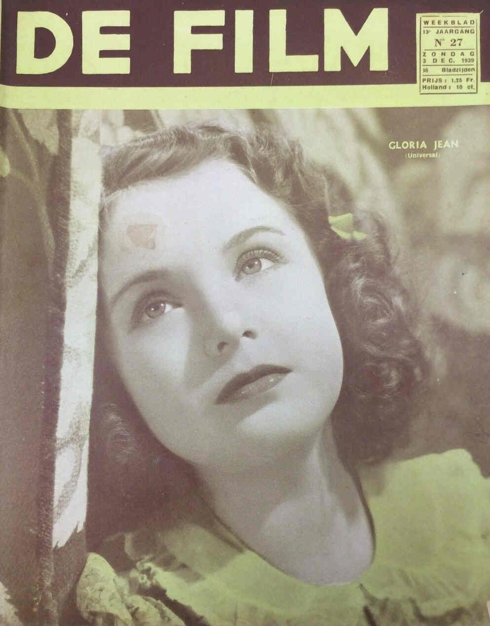 DE FILM magazine side cover 3 December 1939