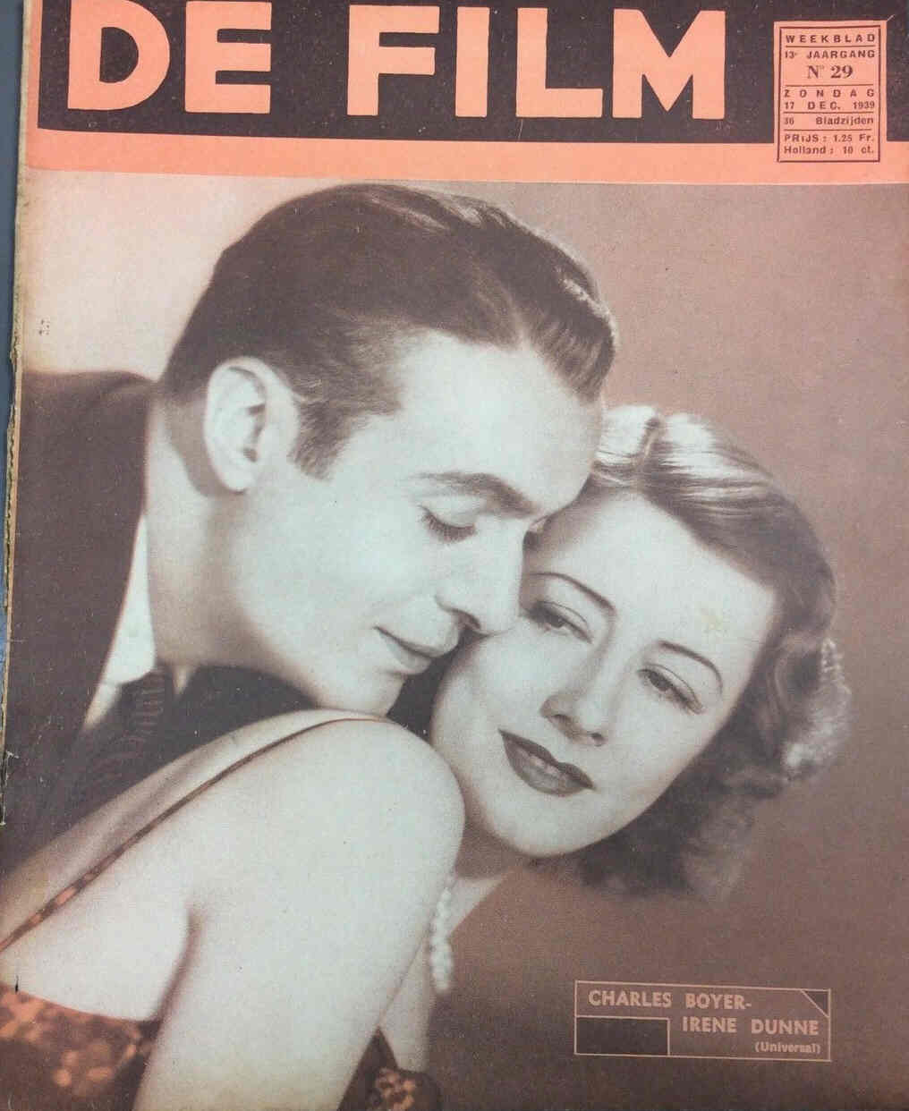 DE FILM magazine side cover 17 December 1939
