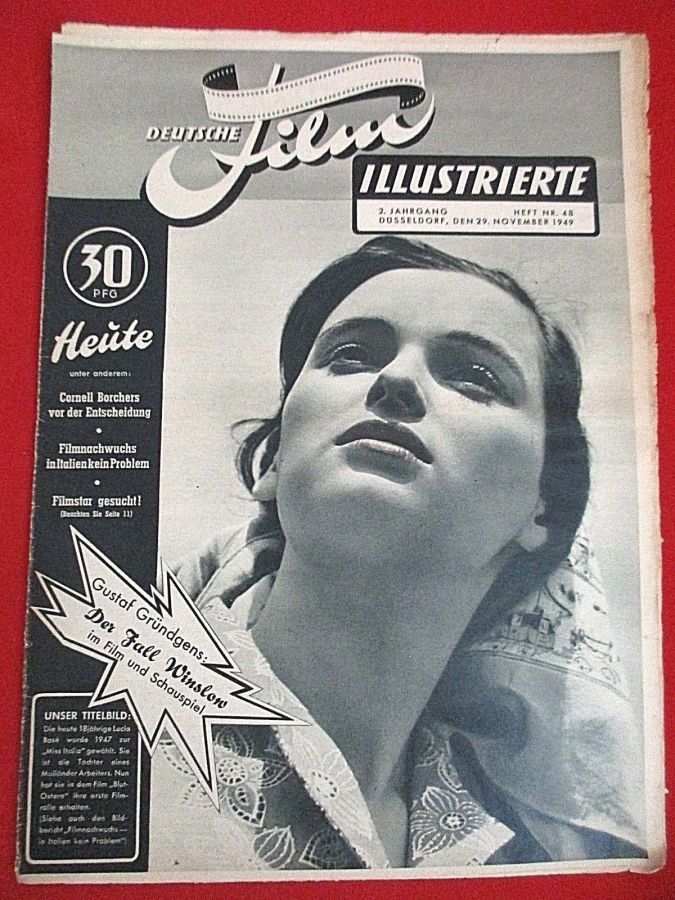DEUTSCHE FILM ILLUSTRIERTE magazine side cover Issue 48 29 November 1949