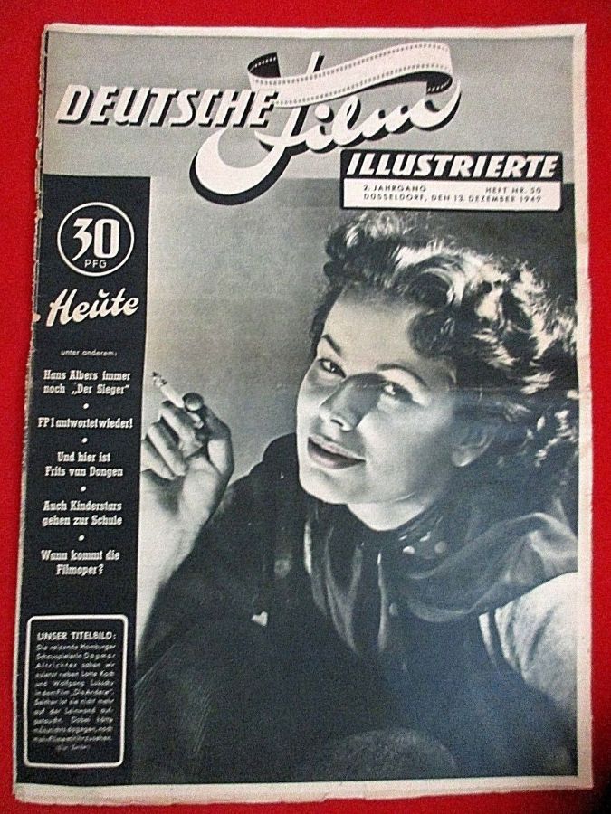 DEUTSCHE FILM ILLUSTRIERTE magazine side cover Issue 50 13 December 1949
