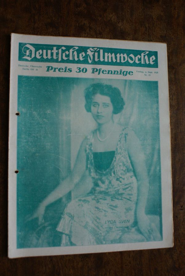 DEUTSCHE FILMWOCHE magazine side cover Issue 19 4 September 1925