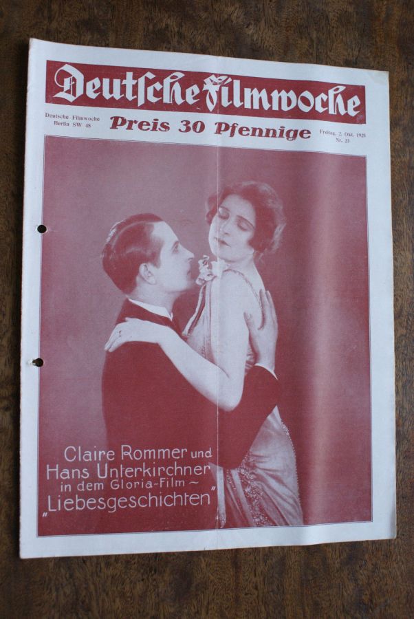 DEUTSCHE FILMWOCHE magazine side cover Issue 23 2 October 1925