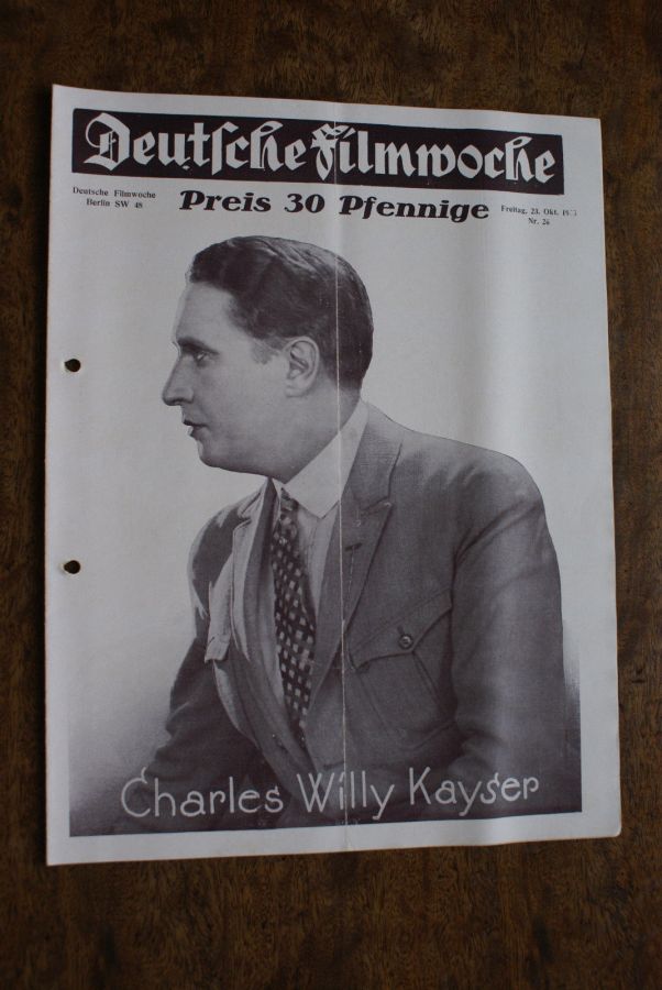 DEUTSCHE FILMWOCHE magazine side cover Issue 26 23 October 1925
